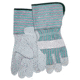 MCR Safety 1231 Long Gauntlet Split Leather Palm Work Gloves, C Grade Shoulder Leather, 4.5in Rubberized Safety Cuff, Gray, Large, 1231