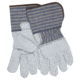 MCR Safety A Shoulder Leather Split Leather Palm Work Gloves, 3/4 Leather Back, 4.5in Plasticized Gauntlet Cuff, Gray, Large, 1414A
