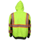 MCR Safety Class 3 Poly Hoodie, Zipper Front and Attached Drawstring Hood, Hand Warmer Pockets, Fluorescent Lime, M, S2CL3LZM