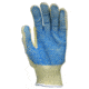 MCR Safety Cut Pro Hero 7 Gauge Regular Weight Shell Cut Resistant Work Gloves, ARX Aramid, PVC Dotted Back and Palm, Blue/Green, Large, 93859L
