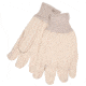 MCR Safety Double Palm Work Gloves, 18oz Corded Cotton Blend, Clute Pattern with Straight Thumb, Knit Wrist, Natural, Large, 9018CD
