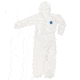 MCR Safety DuPont Tyvek Coverall with Zipper Front, Elastic Sleeves &amp; Ankles, Attached Hood, White, L, TY127SL