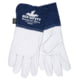 MCR Safety Gloves For Glory Leather Welding Work Gloves, Kevlar Lined, Premium Grain Goatskin Leather, 4.5in Split Cowskin Leather Cuff, White and Blue, Small, Inner pack, 12, 4850KS
