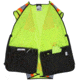 MCR Safety Hi Vis Reflective Safety Vest, ANSI Type R Class 2, 4in Silver Stripes, Zipper Front Closure, Fluorescent Lime, 5X, WCCL2MLSZX5