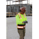 MCR Safety Hi Vis Reflective Safety Vest, ANSI Type R Class 2, 4in Silver Stripes, Zipper Front Closure, Fluorescent Lime, 5X, WCCL2MLSZX5