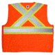 MCR Safety Hi Vis Reflective Safety Vest, ANSI Type R Class 2, 4in Silver Stripes, Zipper Front Closure, Fluorescent Orange, 2X, SURVCS2POX2