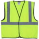 MCR Safety Hi Vis Reflective Safety Vest, ANSI Type R Class 2, Solid with 2in Silver Stripes, Hook and Loop Front Closure, Fluorescent Lime, M, VCL2SLM