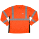 MCR Safety Hi Vis Safety Work T-Shirts, Soft Poly Birdseye Mesh, Long Sleeve and Tagless Design, ANSI 107 Type R Class 3, Fluorescent Orange, 3X, LSTSCL3MOX3