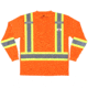 MCR Safety Hi Vis Safety Work T-Shirts, Soft Poly, Long Sleeve and Tagless Design, ANSI 107 Type R Class 3, Fluorescent, Fluorescent Orange, 5X, WCLTCS2OX5