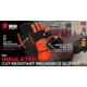MCR Safety Insulated Mechanics Gloves, 100 gram Thinsulate, Cut Resistant Lining, MAXGrid Material Palm, Inner Elastic Snow and Ice Cuff, Black/Hi-Vis Orange, Large, 982L