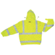 MCR Safety Luminator Hi-Vis Insulated Jacket, Attached Drawstring Hood, Silver Reflective Stripes, Fluorescent Lime, 4X, BMRCL3LX4