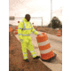 MCR Safety Luminator Hi-Vis Insulated Jacket, Attached Drawstring Hood, Silver Reflective Stripes, Fluorescent Lime, 4X, BMRCL3LX4