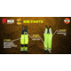 MCR Safety Luminator Hi Vis Lightweight Rain Pants, Poly/PU, High Bib Pocket and Full Elastic Suspenders, ANSI 107 Class E, Fluorescent Lime, L, 508SBPL