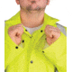 MCR Safety Luminator Hi Vis Long Waterproof Raincoat with Silver Reflective Stripes, .40mm PU/Cotton Poly, Blend Stretch, ANSI 107 Type R Class 3, Fluorescent Lime, XL, 518CXL