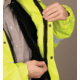 MCR Safety Luminator Reversible Bomber Jacket, PU/Cotton Poly,ANSI Class 3, Attached Hide-Away Hood, Fluorescent Lime, XL, BRCL3LXL