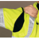MCR Safety Luminator Reversible Bomber Jacket, PU/Cotton Poly,ANSI Class 3, Attached Hide-Away Hood, Fluorescent Lime, XL, BRCL3LXL