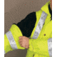 MCR Safety Luminator 4 in 1 Insulated Bomber Jacket, Zip Out Liner, Zip Off Outer Sleeves, Class 3, Fluorescent Lime, XL, BPCL3LXL