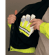 MCR Safety Luminator Reversible Bomber Jacket, PU/Cotton Poly,ANSI Class 3, Attached Hide-Away Hood, Fluorescent Lime, XL, BRCL3LXL