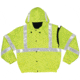 MCR Safety Luminator 4 in 1 Insulated Bomber Jacket, Zip Out Liner, Zip Off Outer Sleeves, Class 3, Fluorescent Lime, XL, BPCL3LXL