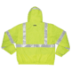 MCR Safety Luminator Reversible Bomber Jacket, PU/Cotton Poly,ANSI Class 3, Attached Hide-Away Hood, Fluorescent Lime, XL, BRCL3LXL