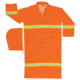 MCR Safety Luminator Series Reflective Waterproof Raincoat, .35mm PVC/Poly, Detachable Hood, Fluorescent Orange, 4X, 201CRX4