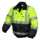 MCR Safety Luminator Two Tone Bomber Jacket, Class 3, Insulated and Water Resistant, Fluorescent Lime, 3X, BBCL3LX3