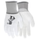 MCR Safety NXG Work Gloves, 13 Gauge Nylon Shell, PU Palm and Fingertips, White, X - Small, Inner Pack, 12, 9665XS