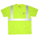 MCR Safety STSCL2MLM Hi Vis Safety Work T-Shirts, Soft Poly Birdseye Mesh, Short Sleeve and Tagless Design, ANSI 107 Type R Class 2, Fluorescent Lime, M, STSCL2MLM