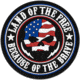 Merica Life Land of the Free, Because of the Brave - Flag Skull Patch, 3, LOF-FLAG-SKULL