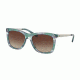 Michael Kors LEX MK2046 Sunglasses 323848-54 - Teal Floral Frame, Brown Blue Gradient Lenses
