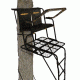 Muddy Partner 2-Man Ladderstand, includes 2-1in Ratchet Strap, 2-1in Stabilizer Straps, 2-Full Body Arrest Harnesses, Adjustable Support Bar, Padded, Flip-Back Shooting Rail, Black/Camo MLS2300