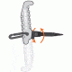Muddy Single Screw In Hook, includes Caribiner, Black/Orange MTA-MH01