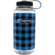Nalgene Limited Edition Wide Mouth Water Bottle, 1 Quart, Blue Plaid, 682020-0131