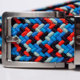 Nexbelt Braided Belt, Red/Grey/Blue, Up to 50&quot; Waist, PCD4788