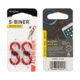 Nite Ize S-Biner MicroLock Aluminum 2 - Pack Key Holder, Red LSBMA-10-2R6