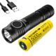 Nitecore E4K EDC Flashlight with USB-C Rechargeable Battery, Black, 6952506405657