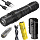 Nitecore MH12S 1800 Lumen Rechargeable Flashlight with a TIKI UV Keychain Light, Black, 6952506406999