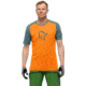 Norrona Fjora Wool T-Shirt - Mens, North Atlantic/Orange Popsicle, Small, 7042698461520