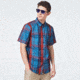 Oakley Checked Woven Short Sleeve Shirt - Mens, Orange Check, Extra Small, FOA400030-97E-XS