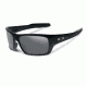 Oakley SI Turbine Sunglasses,Matte Black Frame,Rectangle Grey Polarized Lens OO9263-12