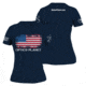 OpticsPlanet Exclusive Grunt Style American Flag T-Shirt Womens, Navy, Small, 3900-Navy-S