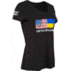OpticsPlanet Ukraine/US Flag Short Sleeve T-Shirt - Women's, Small, Black, OP-UKRAINE-US-T-Shirt-Black-Small-Women's-Black-Small-Women's