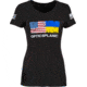 OpticsPlanet Ukraine/US Flag Short Sleeve T-Shirt - Women's, Large, Black, OP-UKRAINE-US-T-Shirt-Black-Large-Women's-Black-Large-Women's
