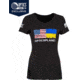 OpticsPlanet Ukraine/US Flag Short Sleeve T-Shirt - Womens, Small, Black, OP-UKRAINE-US-T-Shirt-Black-Small-Womens-Black-Small-Womens
