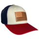 Outdoor Cap Stone/Navy/Cardinal Trucker w/ USA Flag Leather Patch, USA771