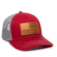 Outdoor Cap USA Leather Patch Flag Logo Mid Crown Meshback Cap, Cardinal/Grey, USA771-CG