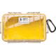 Pelican 1050 Micro Watertight Crushproof Dry Box, 7.50x5.06x3.12in - Clear, Yellow Liner w/ Loop