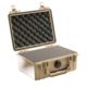 Pelican 1150 Small Protector Case, Crushproof 8.49x5.99x3.75in Dry Box w/Foam, Desert Tan, 1150-000-190