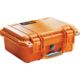 Pelican 1400 Small 13x11x6in Protector Waterproof Carry Case, Orange, No Foam