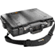Pelican Laptop Watertight Case w/ Lid Organizer, Tray &amp; Strap - Black 1495-003-110